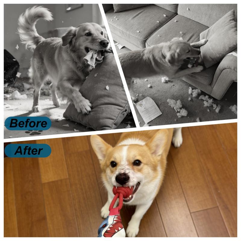 Interactive Dog Tug Toy, Pulling Toy with a Sound Squeaky, Tug of War Toys for Puppies