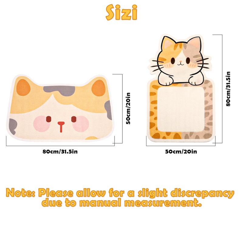 【Buy 1, Get Free Toy Mouse!】Cute Cat Scratcher Mat Kawaii Wall Protector Self-Adhesive Felt Scratch Pad for Indoor Cats
