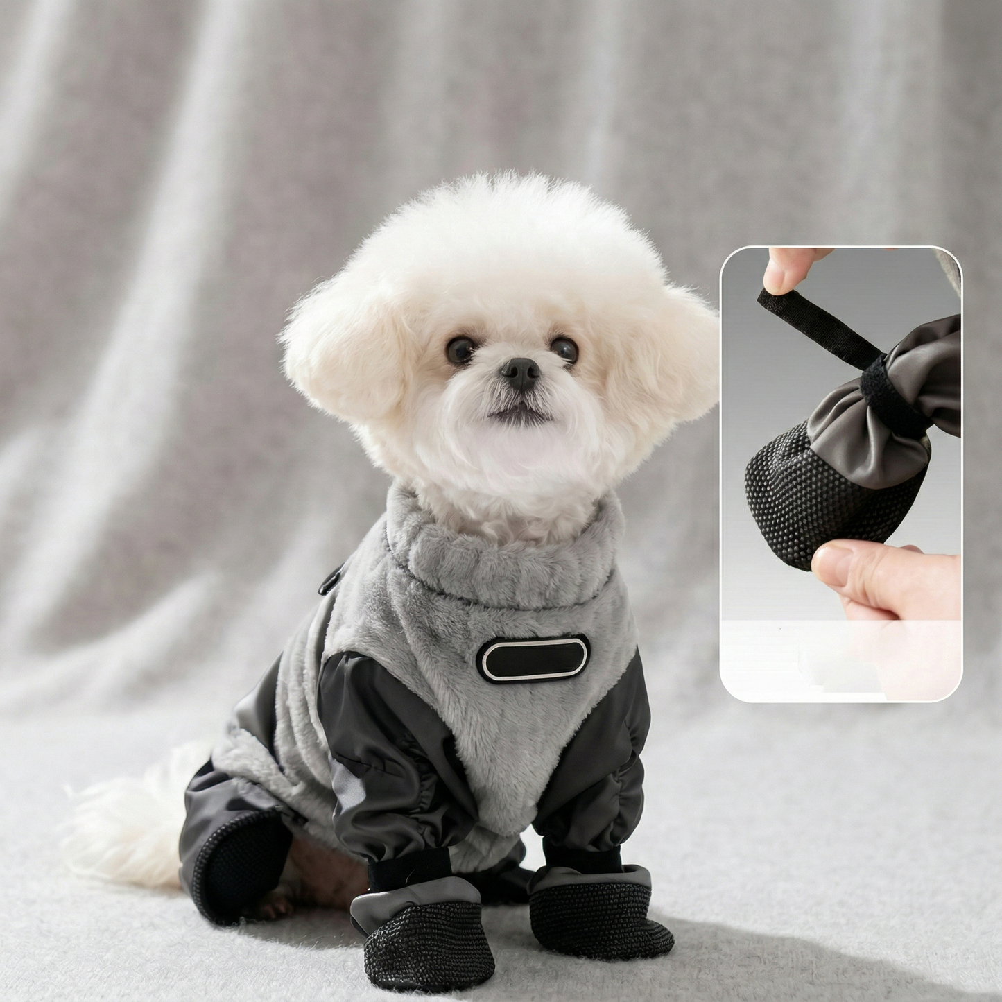 🐾 All-In-One Winter Adventure Dog Suit: Waterproof Coat + Cozy Flannel + Built-In Snow Boots