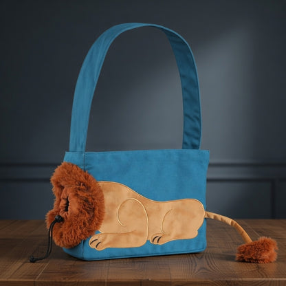 🦁 Lion-Themed Cat & Small Dog Shoulder Carrier Bag