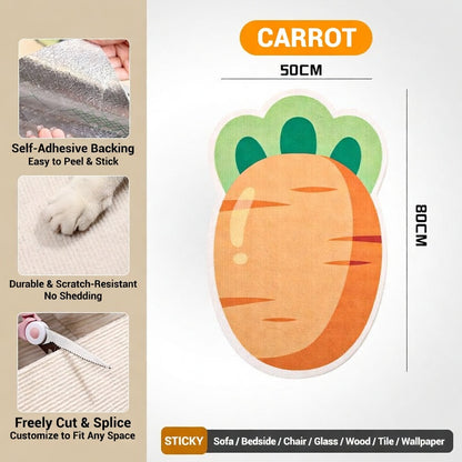 【Buy 1, Get Free Toy Mouse!】Cute Cat Scratcher Mat Kawaii Wall Protector Self-Adhesive Felt Scratch Pad for Indoor Cats