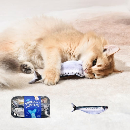 Realistic Flopping Fish Cat Toys, 3 Pack, Interactive Cat toys for All Breeds