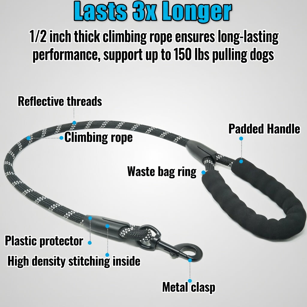Dual Dog Leash, Double Dog Leash, 360 Swivel No Tangle Walking Leash, Shock Absorbing Bungee for Two Dogs